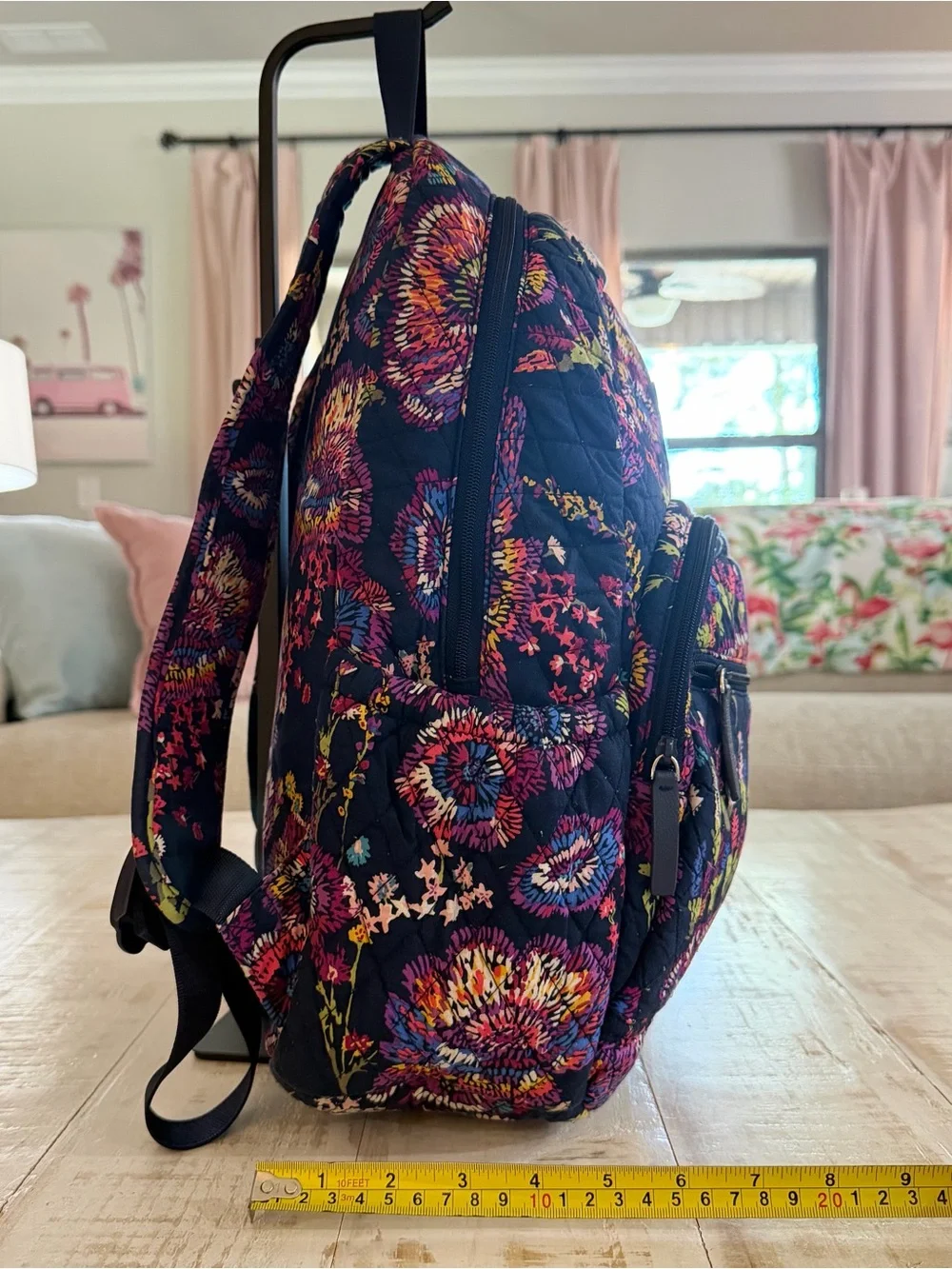 Vera Bradley Backpack Essential Backpack Midnight Wildflowers Laptop Bag Retired